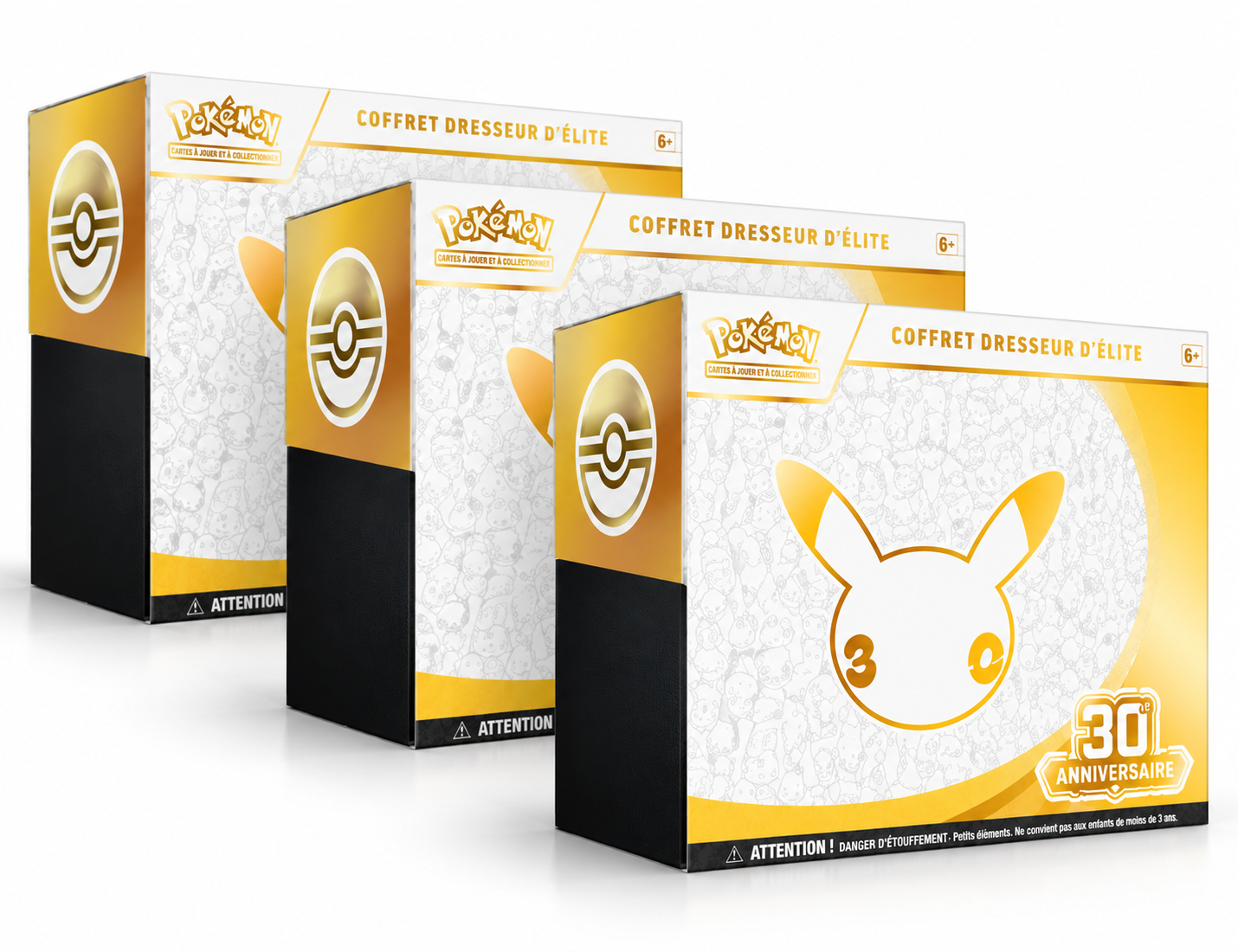 Trois coffrets Pokémon 30e Anniversaire